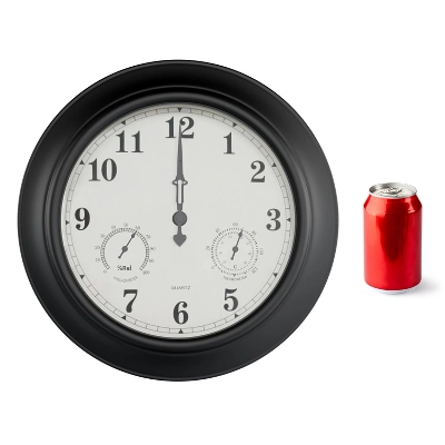 Nature Spring Wall Clock Thermometer – 2.5" X 18", Black 6 Nature Spring Wall Clock Thermometer – 2.5" X 18", Black - Image 4