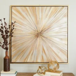 Canvas Starburst Radial Framed Wall Art With Gold Frame Brown - Olivia & May 12 Canvas Starburst Radial Framed Wall Art With Gold Frame Brown - Olivia & May -Lamps and Lighting Store GUEST 8beaa961 6de9 455f 8099 fc34d3619b18
