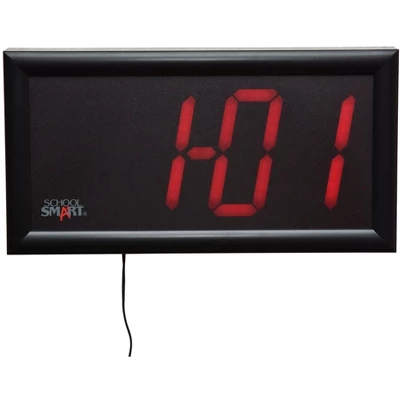 School Smart LED Wall Clock With Remote Control, 7 X 13 Inches, Red Digits 5 School Smart LED Wall Clock With Remote Control, 7 X 13 Inches, Red Digits - Image 3