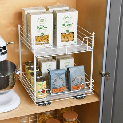 Household Essentials 15" 2-Tier Pantry Organizer White 3 Household Essentials 15" 2-Tier Pantry Organizer White