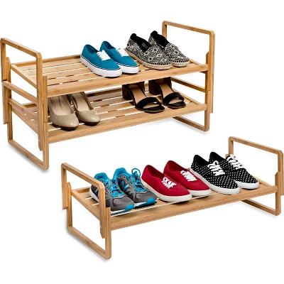 Honey-Can-Do 3 Tier Nest Bamboo Shoe Rack 4 Honey-Can-Do 3 Tier Nest Bamboo Shoe Rack - Image 2