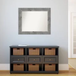 34" X 28" Non-Beveled Bridge Gray Wood Wall Mirror - Amanti Art -Lamps and Lighting Store GUEST 92a0814d 9575 47f0 a634 ecc89f101926