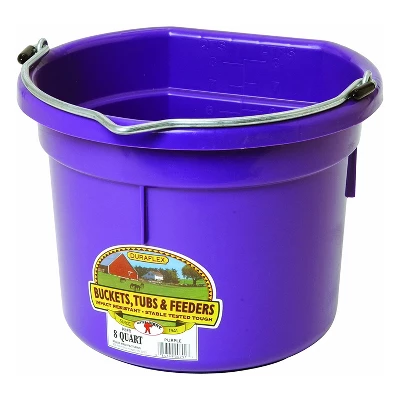 Little Giant P8FBPURPLE 2 Gallon All Purpose Heavy Duty Farm Flat Back Plastic Buckets For Supplies, Toys, Laundry, And Water, Purple, (6 Pack) 3 Little Giant P8FBPURPLE 2 Gallon All Purpose Heavy Duty Farm Flat Back Plastic Buckets For Supplies, Toys, Laundry, And Water, Purple, (6 Pack)