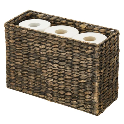 MDesign Hyacinth Rice Weave Toilet Tank Bathroom Storage Basket Bin 8 MDesign Hyacinth Rice Weave Toilet Tank Bathroom Storage Basket Bin - Image 6