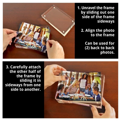 Azar Displays Clear Acrylic Magnetic Photo Block Frame Set With TWO 5x7 Size Frames 10 Azar Displays Clear Acrylic Magnetic Photo Block Frame Set With TWO 5x7 Size Frames - Image 8