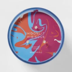 28oz Glass Moonlit Hibiscus Candle Light Blue - Opalhouse™ -Lamps and Lighting Store GUEST 9562dc6d 4e42 481c 91d9 1f68f9f8ac72