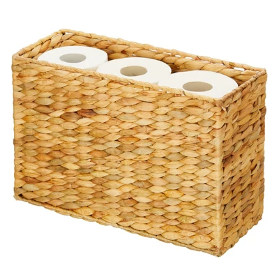 MDesign Hyacinth Rice Weave Toilet Tank Bathroom Storage Basket Bin 7 MDesign Hyacinth Rice Weave Toilet Tank Bathroom Storage Basket Bin - Image 5