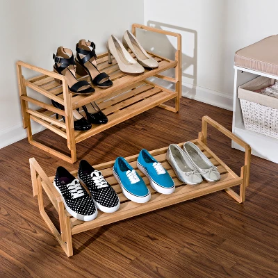 Honey-Can-Do 3 Tier Nest Bamboo Shoe Rack 5 Honey-Can-Do 3 Tier Nest Bamboo Shoe Rack - Image 3