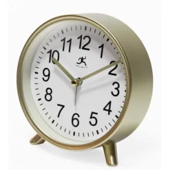 6" Tabletop Alarm Clock Matte Gold - Infinity Instruments -Lamps and Lighting Store GUEST 96154a21 338e 4fd0 bb53 2cd71a1ec857
