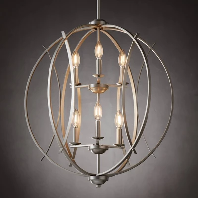 Possini Euro Design Spherical Brushed Nickel Large Chandelier 24" Wide Modern 6-Light Fixture For Dining Room House Foyer Kitchen Island Entryway Home 3 Possini Euro Design Spherical Brushed Nickel Large Chandelier 24" Wide Modern 6-Light Fixture For Dining Room House Foyer Kitchen Island Entryway Home
