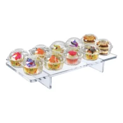Azar Displays Clear Acrylic 22"W X 10"D X 3"H 1/2" Thick Deluxe Riser W/ Bumpers -Lamps and Lighting Store GUEST 969475c3 f8e0 434a 9f37 1943e750fc38
