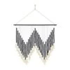 Wood Macrame Beaded Wall Decor With Fringe Tassels - Olivia & May