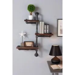 38" Orton Pine Wood 3 Floating Wall Shelves Industrial Gray/Walnut - Armen Living 9 38" Orton Pine Wood 3 Floating Wall Shelves Industrial Gray/Walnut - Armen Living -Lamps and Lighting Store GUEST 98a990c6 803b 4473 a692 71a6126e5eef