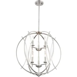 Possini Euro Design Spherical Brushed Nickel Large Chandelier 24" Wide Modern 6-Light Fixture For Dining Room House Foyer Kitchen Island Entryway Home 13 Possini Euro Design Spherical Brushed Nickel Large Chandelier 24" Wide Modern 6-Light Fixture For Dining Room House Foyer Kitchen Island Entryway Home -Lamps and Lighting Store GUEST 99270896 2f9d 421d ad3d d6863d64a567