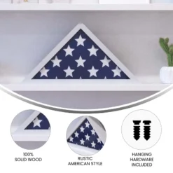 Merrick Lane Solid Wood Military Memorial Flag Display Case For 9.5' X 5' American Veteran Flag -Lamps and Lighting Store GUEST 9b586697 7868 421b 91f1 f6f526e19f27