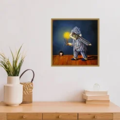 16" X 16" The Night Before Christmas Mouse By Lucia Heffernan Framed Canvas Wall Art - Amanti Art -Lamps and Lighting Store GUEST 9bb299d7 bf51 4f61 9414 5e4ad34c93c6