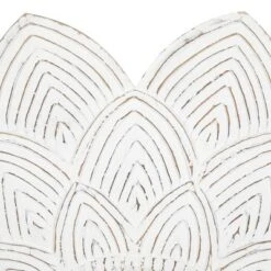 Wood Floral Carved Wall Mirror With Overlapping Petals White - Novogratz -Lamps and Lighting Store GUEST 9d40d761 4367 4fdf 978b be31122fb606