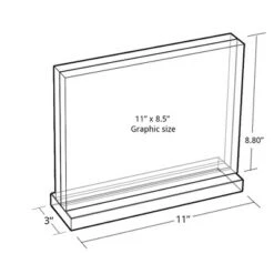 Azar Displays The Imperial Collection: Acrylic Block Frame On Acrylic Base, Horizontal 11"W X 8.5"H -Lamps and Lighting Store GUEST 9e3b95e5 d9d5 43ba a7fe c6fcdeedaa2f