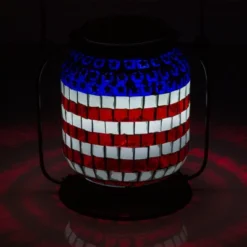 7" Solar Patriotic Glass/Iron Hanging Lantern With LED Lights Cool White - Alpine Corporation 14 7" Solar Patriotic Glass/Iron Hanging Lantern With LED Lights Cool White - Alpine Corporation -Lamps and Lighting Store GUEST 9e544c8c fc87 45eb 995d ebff67db839e