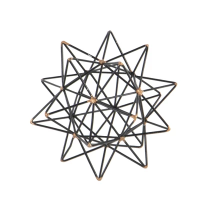 Modern Reflections Iron Geodesic Decorative Star (7") - Olivia & May 6 Modern Reflections Iron Geodesic Decorative Star (7") - Olivia & May - Image 4