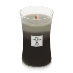 21.5oz Large Hourglass Jar Candle Warm Woods Trilogy - WoodWick