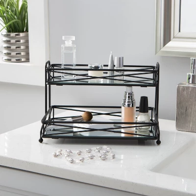 Two Tier Large Vanity Tower Matte Black - Home Details 4 Two Tier Large Vanity Tower Matte Black - Home Details - Image 2
