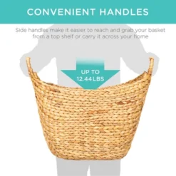 Best Choice Products Portable Large Hand Woven Wicker Braided Storage Laundry Basket Organizer W/ Handles -Lamps and Lighting Store GUEST a205deab 2e72 4aaf b696 bf56883b62c9