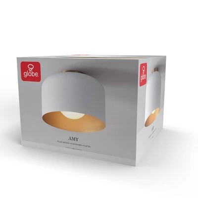 Amy 1-Light Matte White Flush Mount Ceiling Light With Inner Frosted Glass Shade - Globe Electric 6 Amy 1-Light Matte White Flush Mount Ceiling Light With Inner Frosted Glass Shade - Globe Electric - Image 4