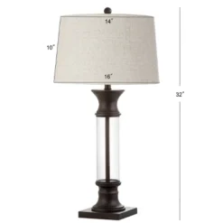 32" (Set Of 2) Hunter Metal/Glass Table Lamp (Includes Energy Efficient Light Bulb) - JONATHAN Y -Lamps and Lighting Store GUEST a46fbbee ed05 496e 9d11 13c66094d9d0