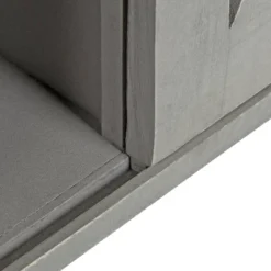 18" X 8" X 20" Decorative Farmhouse Cabinet With Barn Door And 3 Knobs Gray - Kate & Laurel All Things Decor -Lamps and Lighting Store GUEST a4990a06 8390 4dd3 a485 73651c1150a8