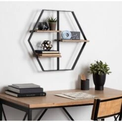 25.5" X 22" X 5" Ladd Hexagon Floating Shelves Rustic Brown - Kate & Laurel All Things Decor 9 25.5" X 22" X 5" Ladd Hexagon Floating Shelves Rustic Brown - Kate & Laurel All Things Decor -Lamps and Lighting Store GUEST a529b817 df0c 4e35 b415 adff8c40ad6f