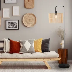 58" Barden Matte Black Floor Lamp With Bamboo Shade - Globe Electric 15 58" Barden Matte Black Floor Lamp With Bamboo Shade - Globe Electric -Lamps and Lighting Store GUEST a558b7a4 81a3 42f7 a281 1c86db6bfd4f