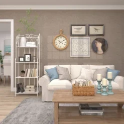 Jute Wall Clock With Rope Accents Beige - Olivia & May -Lamps and Lighting Store GUEST a59c830a eae2 4c58 928c 5a831d422fff