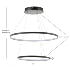 24" Metal Round Brice Chandelier (Includes Energy Efficient Light Bulb) Black - JONATHAN Y -Lamps and Lighting Store GUEST a5de8242 449c 4470 a2ec 12c47e2b153a