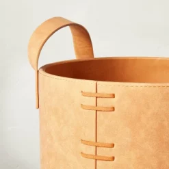 Faux Leather Storage Bin Camel Brown - Hearth & Hand™ With Magnolia -Lamps and Lighting Store GUEST a690a4f2 fdff 45a8 bfee d68985dd8506