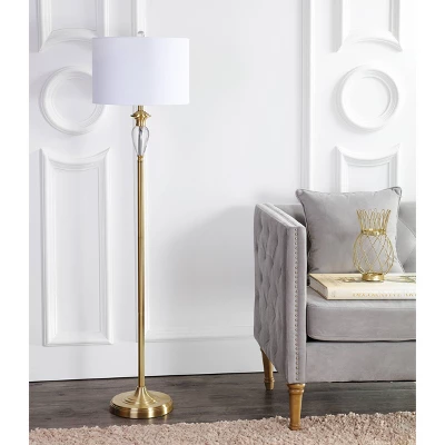 60" Evelyn Crystal/Metal Floor Lamp (Includes LED Light Bulb) Gold - JONATHAN Y 4 60" Evelyn Crystal/Metal Floor Lamp (Includes LED Light Bulb) Gold - JONATHAN Y - Image 2