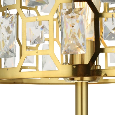 63" Cleo Glam Gold Metal And Faceted Crystal Drum Shade Floor Lamp - River Of Goods 11 63" Cleo Glam Gold Metal And Faceted Crystal Drum Shade Floor Lamp - River Of Goods - Image 9