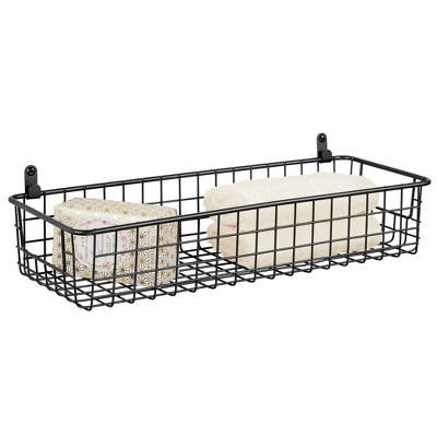 MDesign Metal Wall Mount Hanging Basket Bin For Home Storage 7 MDesign Metal Wall Mount Hanging Basket Bin For Home Storage - Image 5