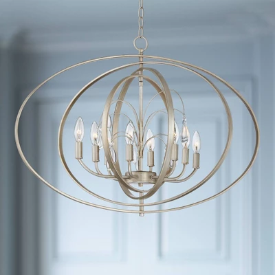 Possini Euro Design Tiller Champagne Satin Silver Pendant Chandelier 31 1/2" Wide Modern Open Orb Frame 8-Light Fixture For Dining Room Kitchen Island 3 Possini Euro Design Tiller Champagne Satin Silver Pendant Chandelier 31 1/2" Wide Modern Open Orb Frame 8-Light Fixture For Dining Room Kitchen Island