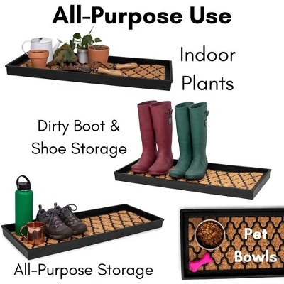 BirdRock Home Rubber Boot Tray With Coir Insert - 34 Inch 4 BirdRock Home Rubber Boot Tray With Coir Insert - 34 Inch - Image 2