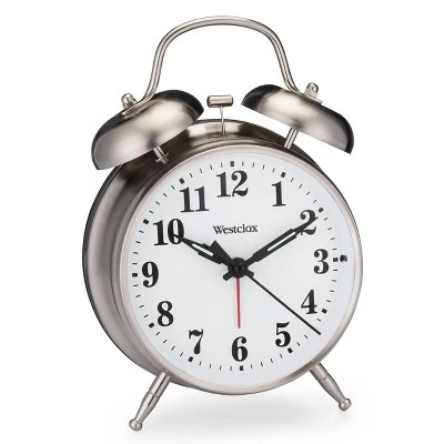 4.5" Nickel Classic Twin Bell Alarm Clock - Westclox 4 4.5" Nickel Classic Twin Bell Alarm Clock - Westclox - Image 2