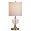 Traditional Satin Brass Table Lamp With Clear Glass Fluted Body - StyleCraft