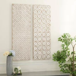 Set Of 2 Wooden Geometric Intricately Carved Wall Decors White - Olivia & May 21 Set Of 2 Wooden Geometric Intricately Carved Wall Decors White - Olivia & May -Lamps and Lighting Store GUEST aaaac6aa 3bcc 4248 a5b6 1951a2d85707