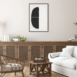 23" X 33" Black And White Oval By Incado Framed Canvas Wall Art Print - Amanti Art -Lamps and Lighting Store GUEST ab5664f2 3fce 4945 9a81 d5742526ef8f