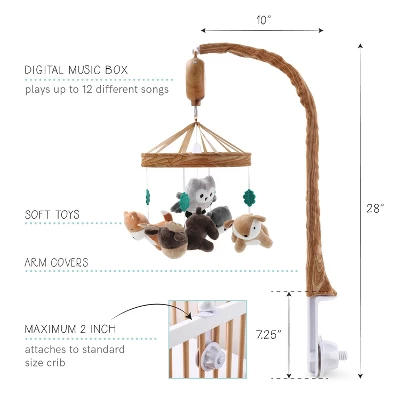 The Peanutshell Whimsical Woodland Baby Musical Crib Mobile 4 The Peanutshell Whimsical Woodland Baby Musical Crib Mobile - Image 2