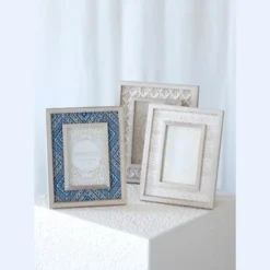 Shiraleah Off-White Eden Woven 4x6 Picture Frame