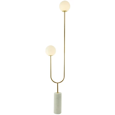 2-Light 73" X 16" Marble Orb Floor Lamp With Marble Base - Olivia & May 10 2-Light 73" X 16" Marble Orb Floor Lamp With Marble Base - Olivia & May - Image 8