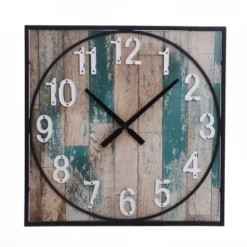 Square Metal Framed Take Time Wall Clock With Detail Weathered - StyleCraft -Lamps and Lighting Store GUEST b12e916e 6c3c 4d43 8b43 fd0f98aab498