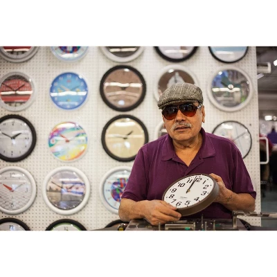 16.5" Daylight Savings Self-Set Wall Clock Black - The Chicago Lighthouse 3 16.5" Daylight Savings Self-Set Wall Clock Black - The Chicago Lighthouse - Image 2