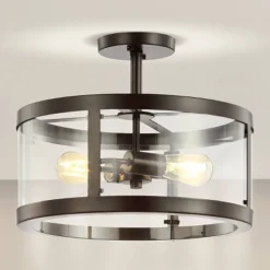 15" Iron And Glass Herndon Modern LED Flush Mount - Jonathan Y 12 15" Iron And Glass Herndon Modern LED Flush Mount - Jonathan Y -Lamps and Lighting Store GUEST b1ba434d 5bb2 45fd 8f6e 1c90b0cbf31f
